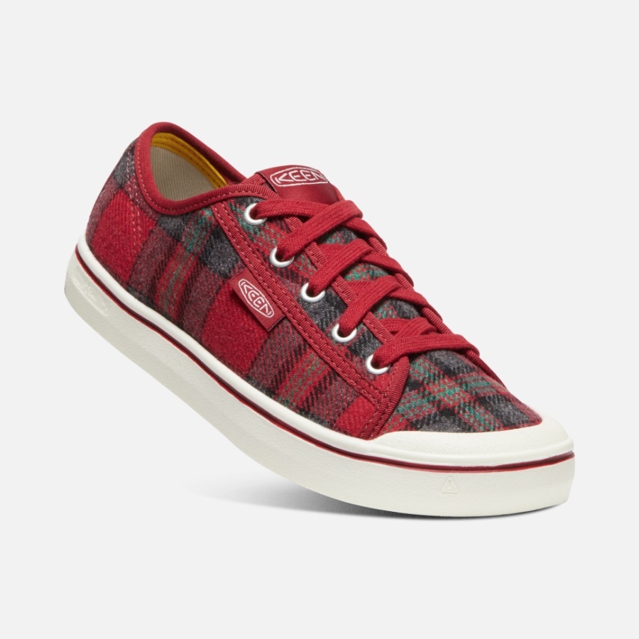Baskets Elsa V Pour Femme Rouge à Carreaux Et Dahlia Rouge Vif