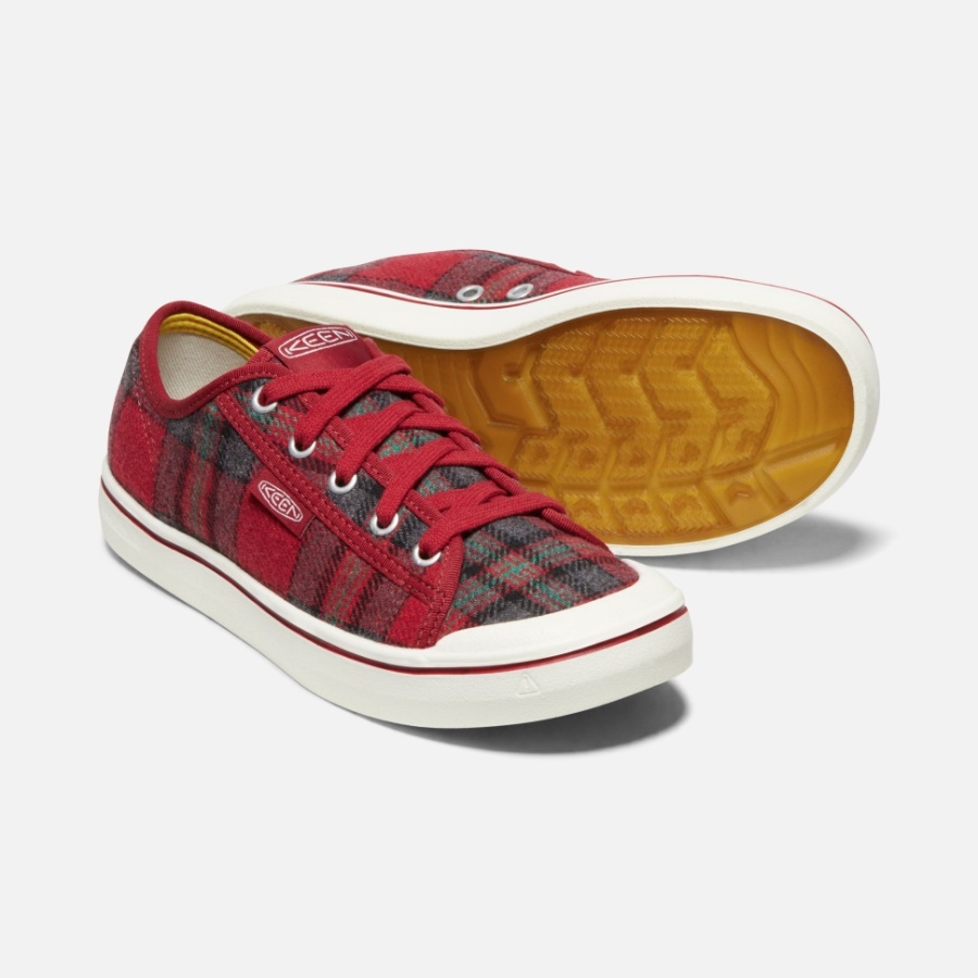 Baskets Elsa V Pour Femme Rouge à Carreaux Et Dahlia Rouge Vif