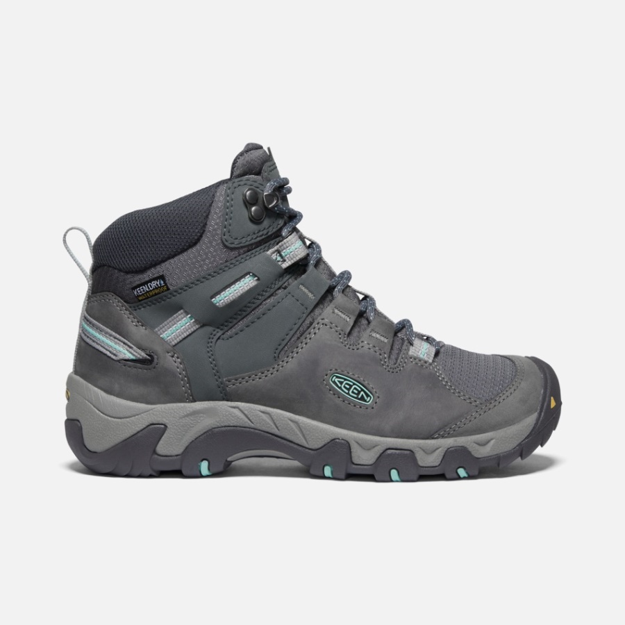 Bottes Imperméables En Cuir Steens Pour Femmes Acier Grey-ocean Wave